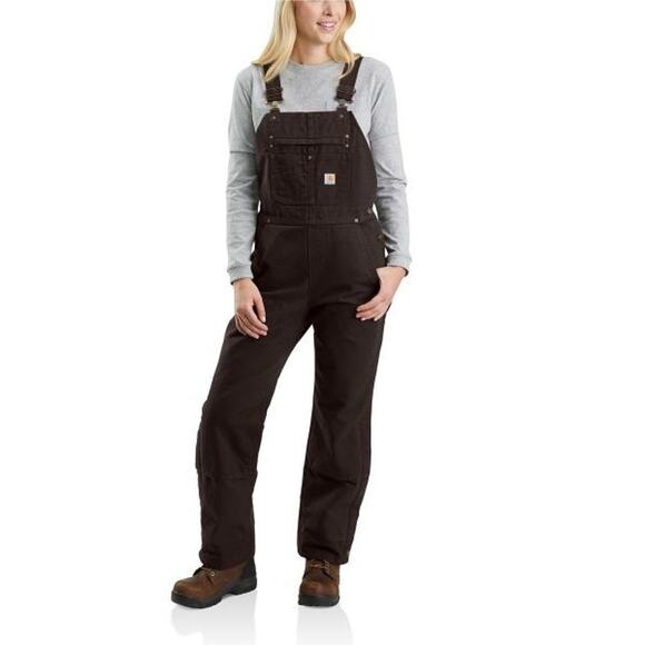 Carhartt Pants - Carhartt Size XS Dark Brown Relaxed Fit Washed Duck Insulated Bib Overall HR2-76